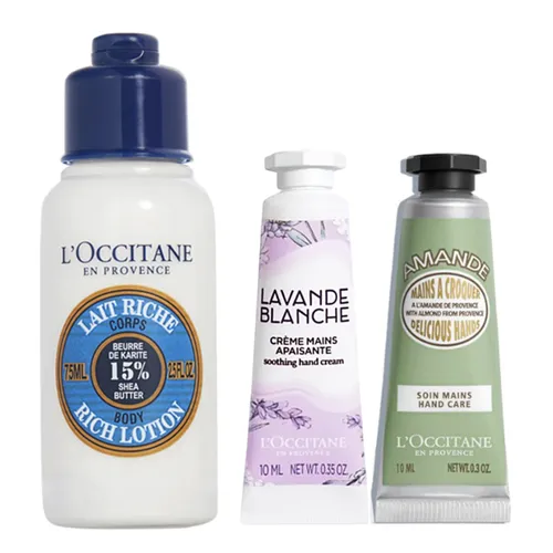 Bộ Kem Dưỡng Da Tay L'occitane Hand Cream & Body Lotion Mini 4 Món