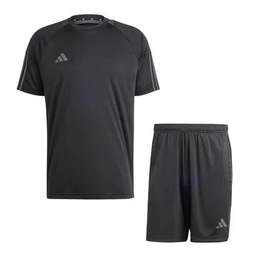 Bộ Thể Thao Cộc Tay Nam Adidas 3-Stripes Sereno Aeroready IR7827/IR9738 Màu Đen Size S
