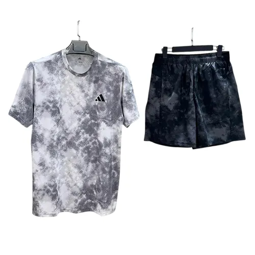 Bộ Thể Thao Nam Adidas Performance Sea Tee Men's Fall All Over Print Short Màu Xám Đen Size S