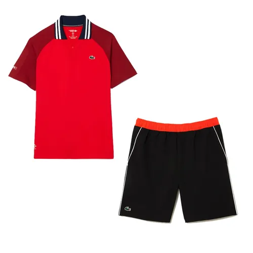 Bộ Thể Thao Nam Lacoste Tennis x Daniil DH7381-IRW/GH1086 Màu Đen Đỏ Size 2