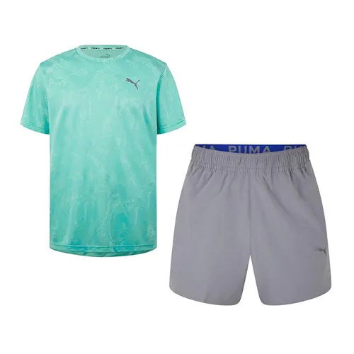 Bộ Thể Thao Nam Puma Train Ultrabreathe Stretch Speed Brights Gym Top Màu Xanh Xám Size XS (Form Âu)