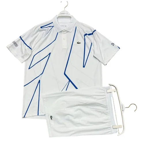 Bộ Thể Thao Nam Tennis/Pickleball Lacoste Sport Novak Djokovic Ultra Dry Short Màu Trắng Họa Tiết Size 5