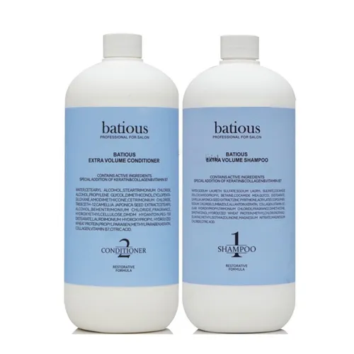 Cặp Dầu Gội + Dầu Xả Giảm Dầu Phồng Tóc Batious Extra Volume Màu Xanh (2 x 960ml)