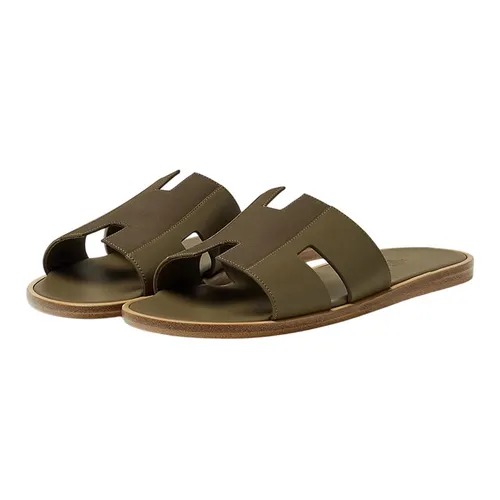 Dép Hermès Izmir Sandals H222845ZHV1400 Màu Xanh Olive Size 39.5