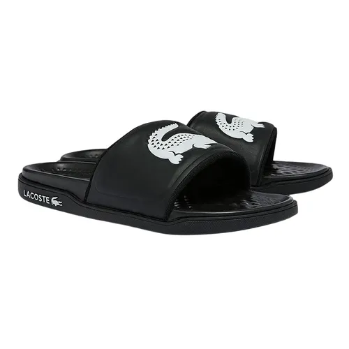 Dép Nam Lacoste Men's Croco Dualiste Logo Strap Slides 43CMA0020 312 Màu Đen Size 6