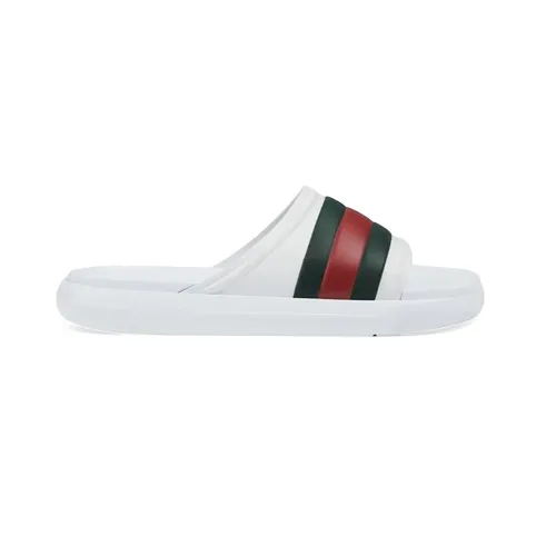 Dép Nam Gucci Ace Web Striped Rubber White 780286-J8700-9032 Màu Trắng Size 5