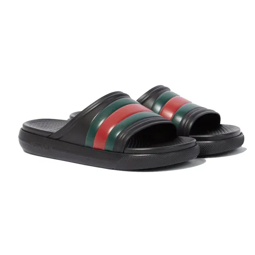 Dép Nam Gucci Web Rubber Slides P00939653 Black Màu Đen Size 6