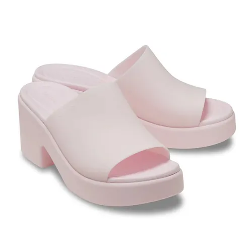 Dép Nữ Crocs Sandal Women's Brooklyn Frocsted Slide Heel LiteRide™ Foam - Pink Milk Màu Hồng Size 5