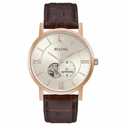 Đồng Hồ Nam Bulova Bulova Classic Automatic Watch 97A150 Màu Nâu - Vàng Hồng
