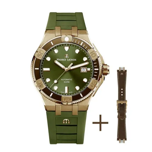 Đồng Hồ Nam Maurice Lacroix AI6058-BRZ01-630-1 Màu Xanh Lá (Tặng Dây Da)