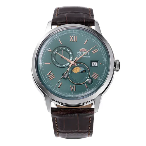 Đồng Hồ Nam Orient Bambino Automatic Watch RA-AK0805E30B Màu Nâu/Xanh