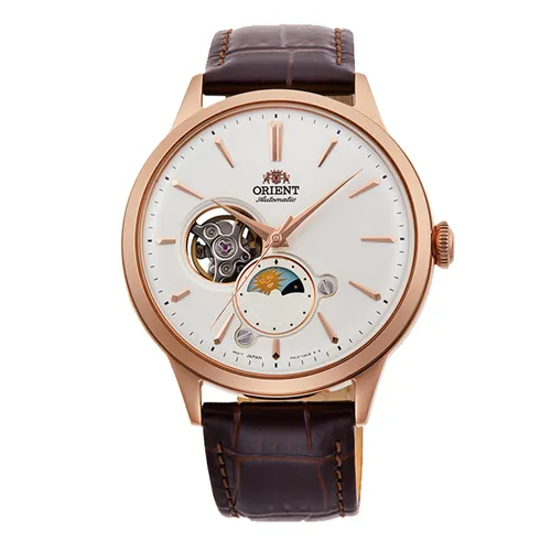 Đồng Hồ Nam Orient Sun And Moon Classic Watch RA-AS0102S10B Màu Nâu/Trắng