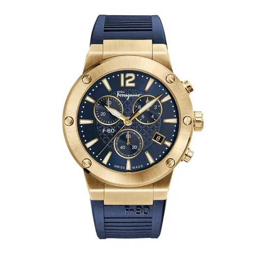 Đồng Hồ Nam Salvatore Ferragamo F-80 44mm FIJ00720 Màu Xanh - Vàng