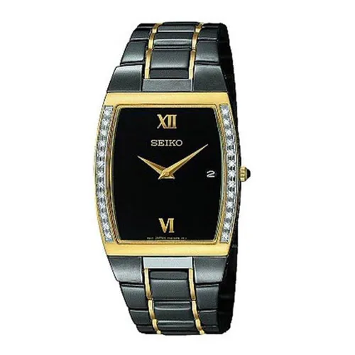 Đồng Hồ Nam Seiko Diamond Dress Black Watch SKP340 Màu Đen