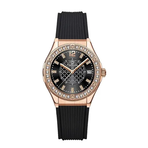 Đồng Hồ Nữ Carnival Fusion Quartz 8173L2-VH-DCS-D (8173L2) Màu Đen - Vàng Hồng