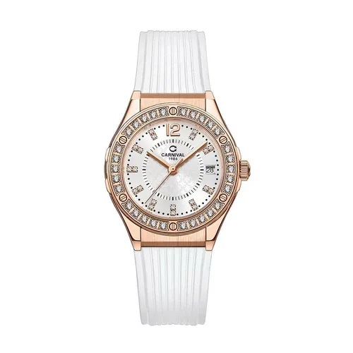 Đồng Hồ Nữ Carnival Fusion Quartz 8173L2-VH-DCS-T1 (8173L2) Màu Trắng - Vàng Hồng