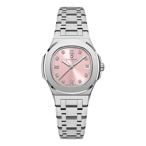 Đồng Hồ Nữ Carnival Watch 8160L-VT-H Màu Hồng Bạc