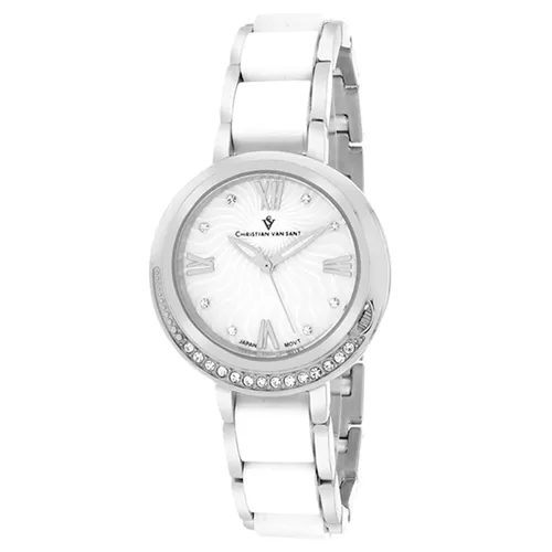 Đồng Hồ Nữ Christian Van Sant Omen's Eternelle White Mop Dial Watch CV7610 Màu Trắng Bạc