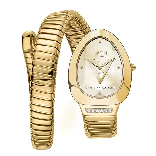 Đồng Hồ Nữ Christian Van Sant Women's Naga Gold Dial Watch - CV0874 Màu Vàng (Tặng Kèm Vòng Tay)