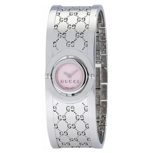 Đồng Hồ Nữ Gucci Quartz YA112513 112 Twirl Pink Mother of Pearl Dial Ladies Màu Bạc