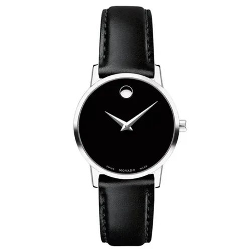 Đồng Hồ Nữ Movado Classic Museum Quartz Black Dial Watch 0607317 Màu Đen