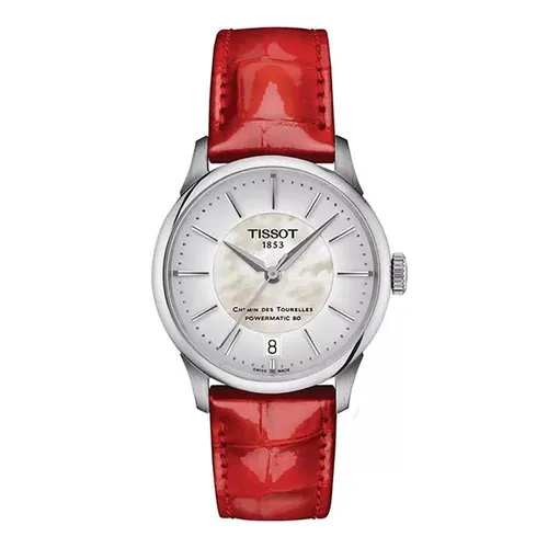 Đồng Hồ Nữ Tissot Chemin Des Tourelles Powermatic 80 Watch T139.207.16.111.00 Màu Trắng - Đỏ