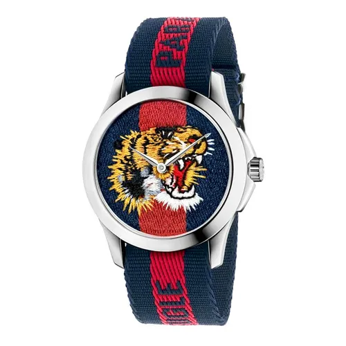 Đồng Hồ Unisex Gucci Le Marché Des Merveilles Watch YA126495 Màu Xanh Navy/Đỏ