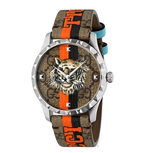 Đồng Hồ Unisex Gucci Tiger G-Timeless Watch YA1264186 Màu Nâu
