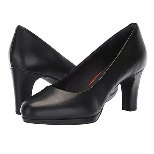 Giày Cao Gót Nữ Rockport Total Motion Leah Platform Plain Pump CH2350 - Black Màu Đen Size 37 US