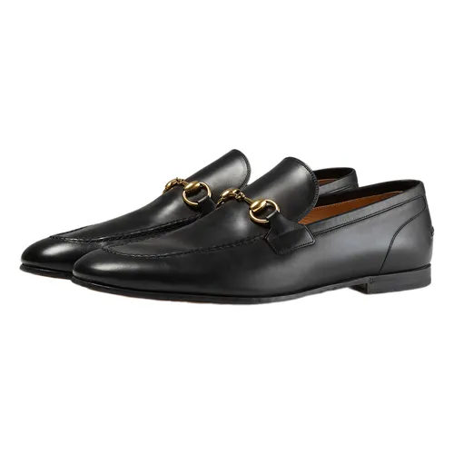 Giày Lười Nam Gucci Men's Jordaan Leather Loafer Black 406994-BLM00-1000 Màu Đen Size 39