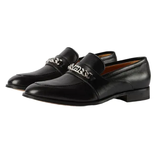 Giày Lười Nam Gucci Men's Loafer With Interlocking G Black 739774-AABUV-1000 Màu Đen Size 40