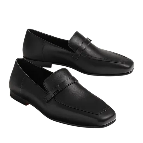 Giày Lười Nam Hermès Mocassins Loafer Black Màu Đen Size 41