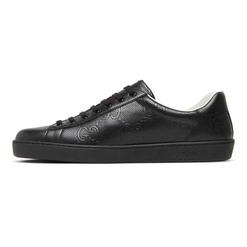 Giày Thể Thao Nam Gucci Ace GG Embossed Shoes 625787 1XK10 1000 Màu Đen Size 4.5