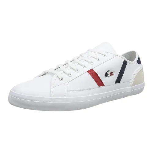 Giày Thể Thao Nam Lacoste Sideline Leather Tricolor Sneakers 39CMA0052 407 Màu Trắng Size 40.5