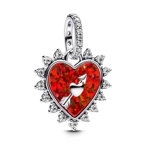 Hạt Vòng Charm Pandora Spinnable Arrow Heart Dangle 793667C01 Màu Đỏ