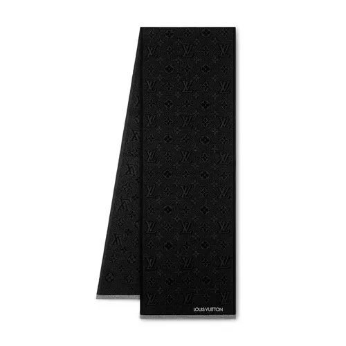Khăn Quàng Cổ Louis Vuitton LV Echarpe My Monogram Eclipse Scarf M73468 Màu Đen Xám