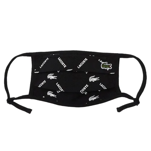 Khẩu Trang Lacoste L.12.12 Adjustable Print Cotton Covering Face Mask Màu Đen