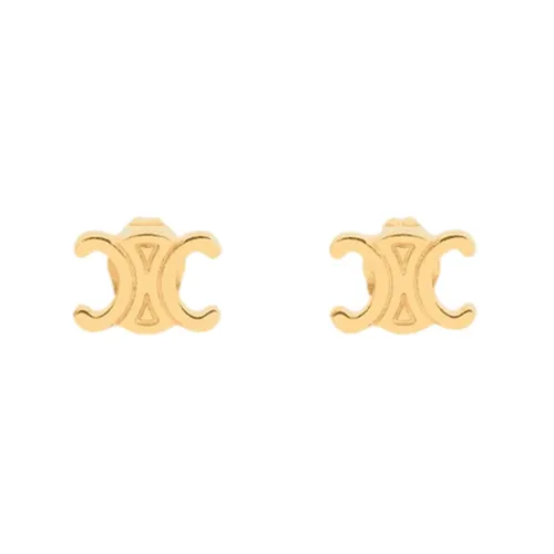Khuyên Tai Nữ Celine Triomphe Stud Earrings In Gold Finish Brass 461CY6BRA.35OR Màu Vàng