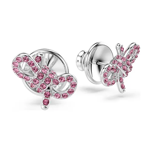 Khuyên Tai Nữ Swarovski Lifelong Bow Stud Earrings Bow, Pink, Rhodium Plated 5723557 Màu Bạc Hồng