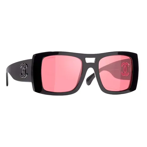Kính Mát Chanel 0CH5539 1231D7 Sunglasses Square Màu Hồng Đen