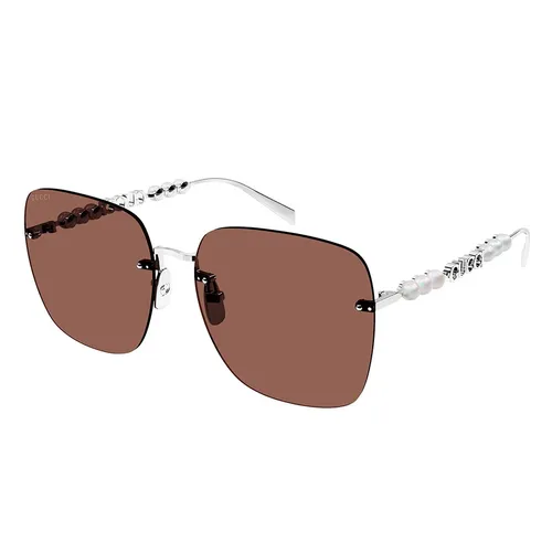 Kính Mát Gucci Sunglass GG1923SA 002 Màu Nâu/Bạc