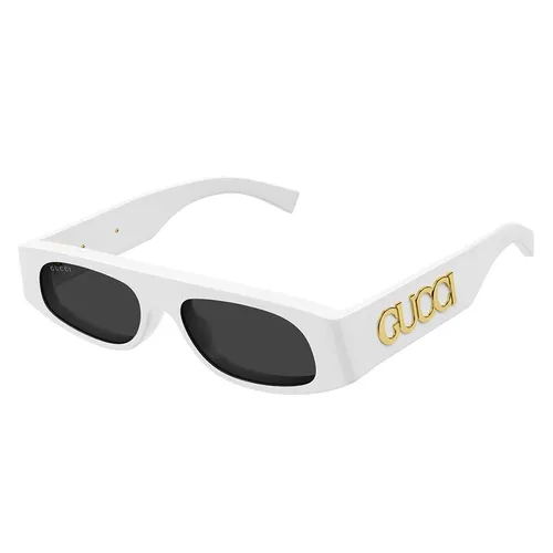 Kính Mát Gucci Sunglasses White Geometric GG1771S 002 Màu Trắng/Xám