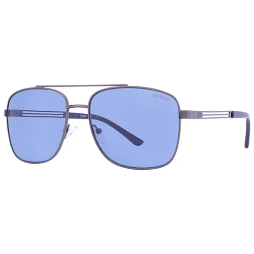 Kính Mát Nam Guess Blue Navigator Men's Sunglasses GF0206 08V 58 Màu Xanh Blue