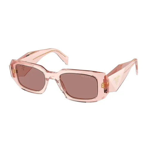Kính Mát Prada Transparent Sunglasses 17WS 19Q10D Peach Light Brown Màu Hồng