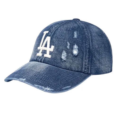Mũ MLB Vintage Damaged Denim Unstructured Ball Cap LA Dodgers 3ACPB195N-07BLL Màu Xanh Blue