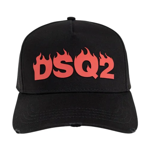 Mũ Nam Dsquared2 Baseball Cap With Flame Logo Black BCM0915 05C00001 2124 Màu Đen