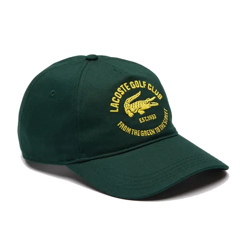 Mũ Unisex Lacoste Embroidered Cotton Twill Cap Green RK2923 YZP Màu Xanh Lá