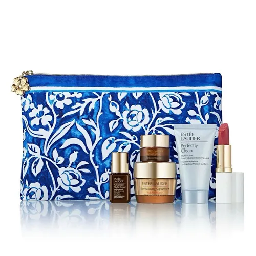 Set Dưỡng Da Estée Lauder Revitalizing Supreme Crème Serum Eye Care Lipstick Gift 6 Món