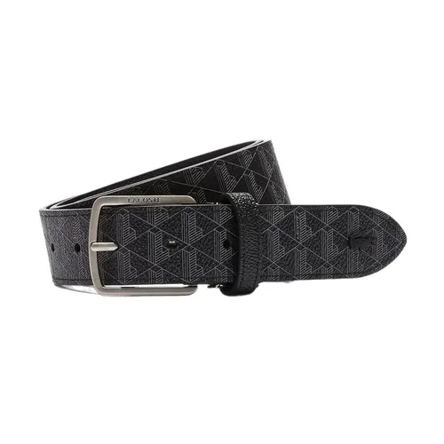 Thắt Lưng Nam Lacoste Monogram Tongue Buckle Woven Belt RC4041 H45 Black Màu Đen