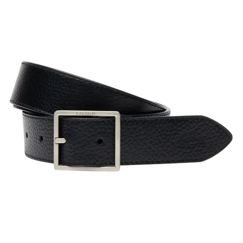 Thắt Lưng Nam Lacoste Reversible Grained Leather Belt With Square Buckle Engraved RC4004- E53 Black Màu Đen Size 110